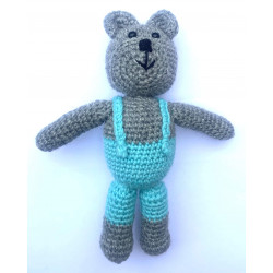 Nalle turkooseilla housuilla