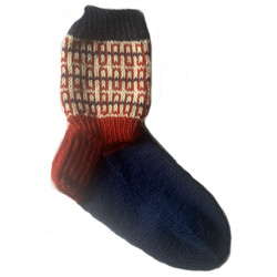 Sini-puna-valko villasukat