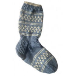 Vaaleansini-valko pitkät villasukat