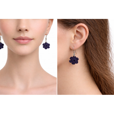 Virkatut kukkakorvakorut