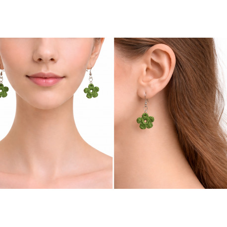 Virkatut kukkakorvakorut