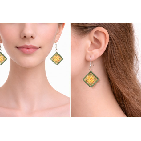 Virkatut kuviokorvakorut