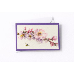 Kortti lila kukkaoksa
