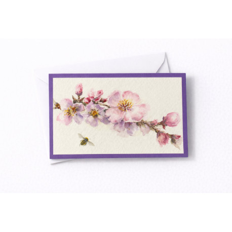 Kortti lila kukkaoksa