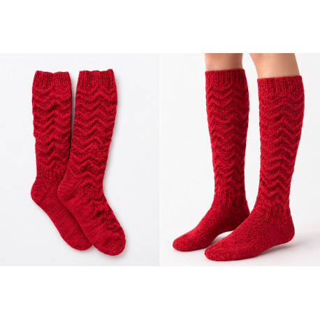 Naisten pitkävartiset villasukat